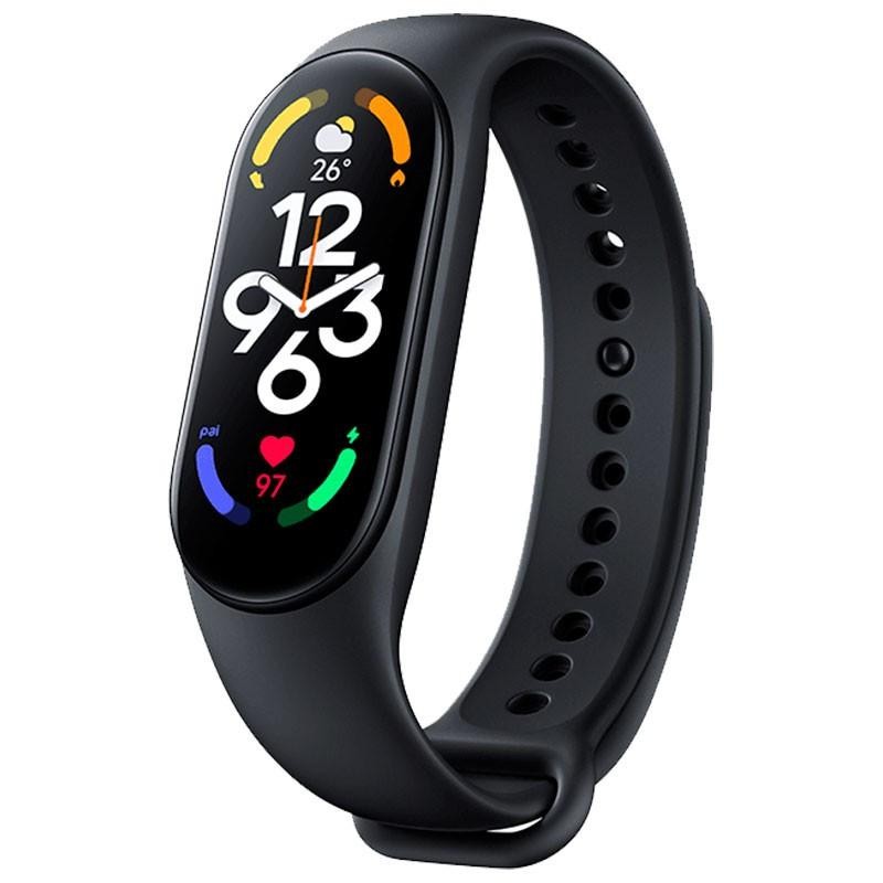 Xiaomi Mi Smart Band 7 Pulseira de atividade sem selo, tela AMOLED colorida curva, mostrador digital grande, pulseira preta ajustável e leve - Item