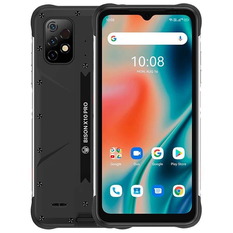 Umidigi Bison X10 Pro negro reacondicionado Clase B con cuerpo robusto, cuatro cámaras traseras, pantalla con notch en V y botones laterales rugerizados - Ítem