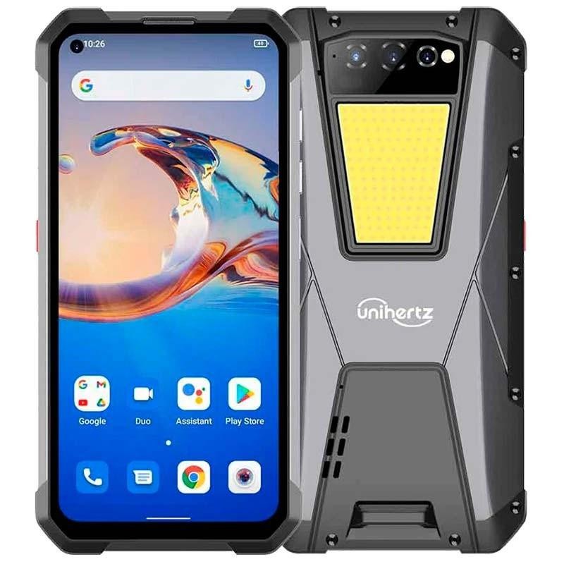 Unihertz Tank 8 GB/256 GB sem selo com corpo robusto cinza, ecrã grande, módulo triplo de câmaras traseiras e painel LED amarelo para iluminação - Item