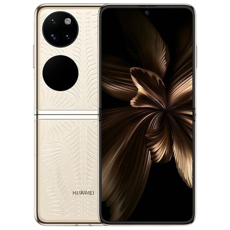 Huawei P50 Pocket 12GB 512GB or, pliable, dos texturé feuillage, double écran avec mini écran circulaire et triple capteur photo, état désemballé - Ítem