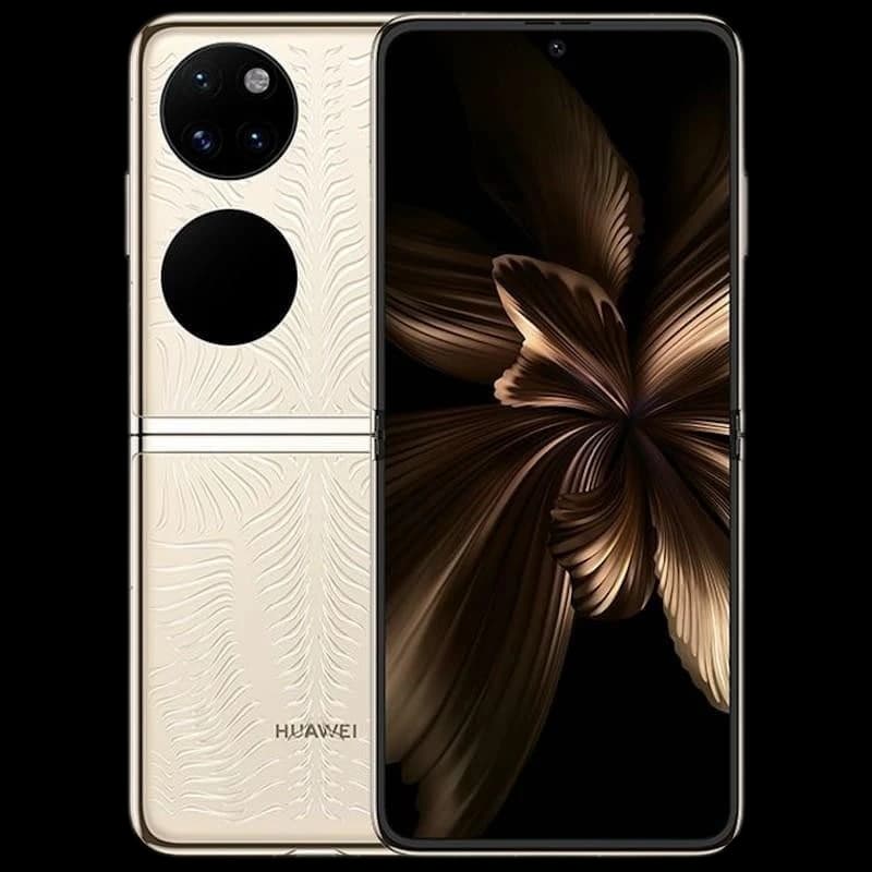 Huawei P50 Pocket 12GB 512GB or, pliable, dos texturé feuillage, double écran avec mini écran circulaire et triple capteur photo, état désemballé