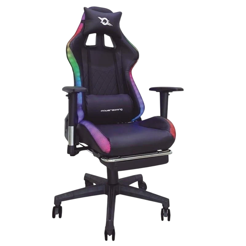 Silla PowerGaming LED RGB V2 Negro con Reposapiés - Desprecintado - Item