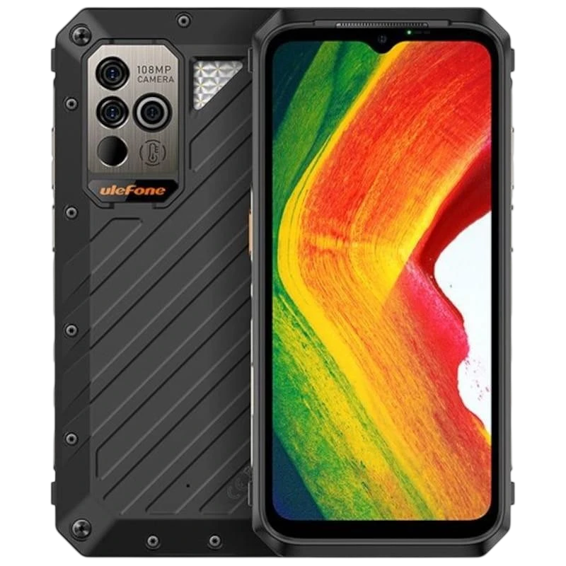 Ulefone Power Armor 18 noir robuste, écran large bord à bord, triple caméra 108 MP avec flash, coque antichoc texturée, 12 Go RAM et 256 Go stockage - Ítem
