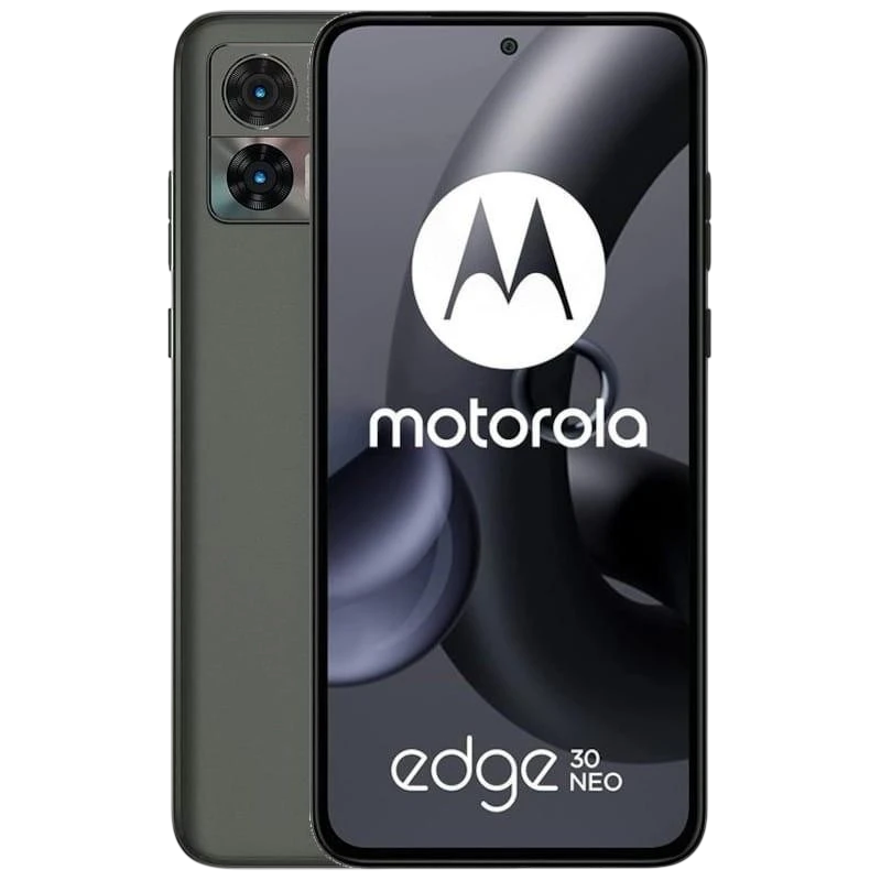 Motorola Edge 30 Neo 8 GB/128 GB Preto sem selo, tela OLED com furo central, traseira fosca, módulo retangular com dupla câmera e bordas finas - Item
