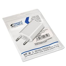Nanocable Carregador USB 5V/1A - Branco; Carregador sobre o seu saco de embalagem