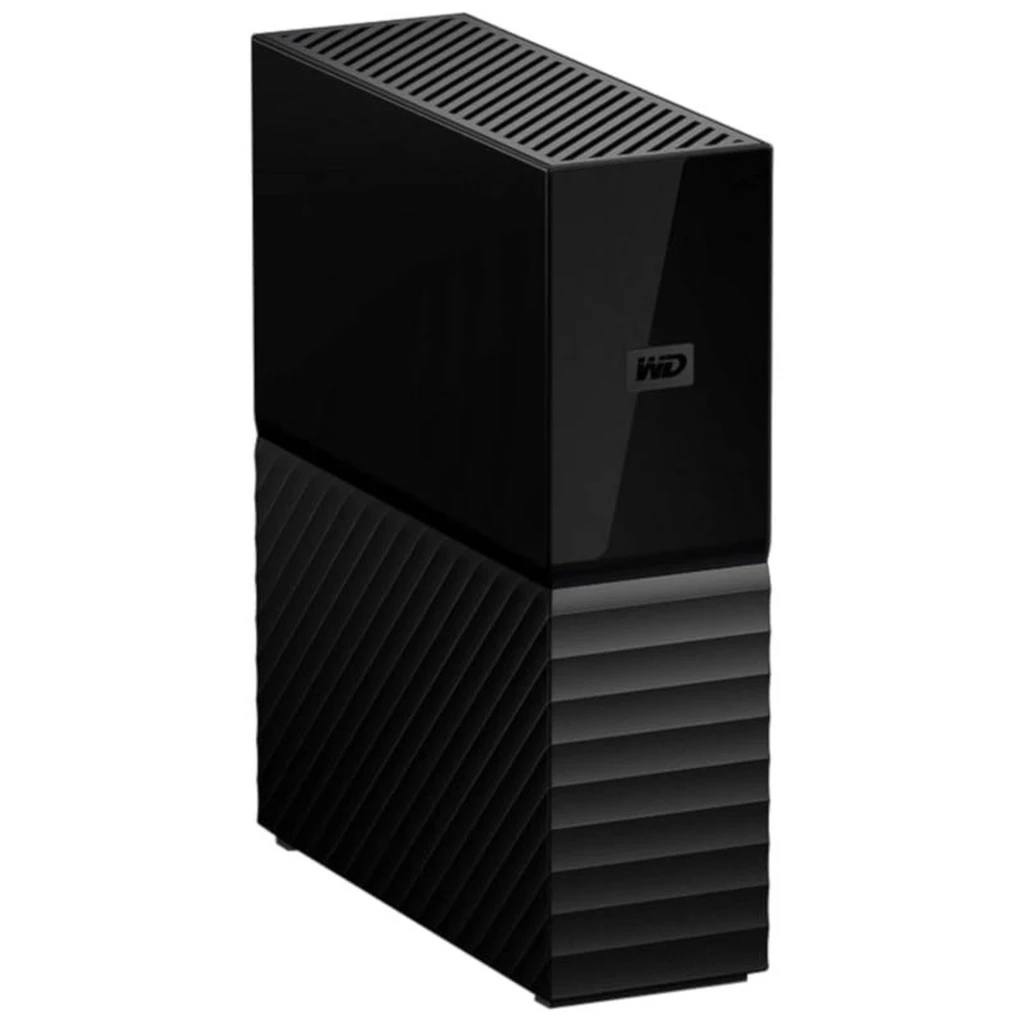 Disco duro externo WD My Book 8TB, carcasa negra 3.5 con acabado brillante y texturizado, ventilación superior y conexión USB 3.0