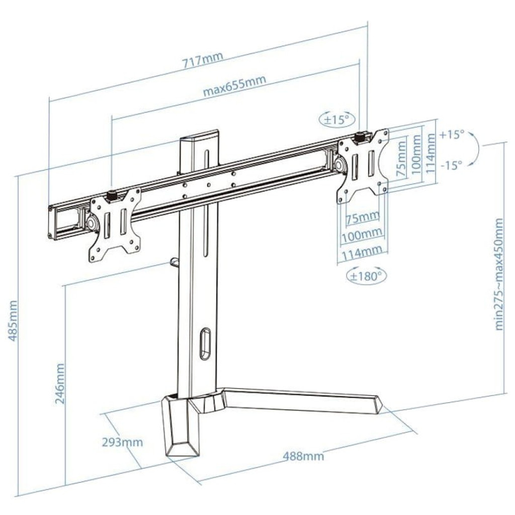 Suporte para Monitor Gaming TooQ DB1402TN-B 17-32 7KG VESA - Item11