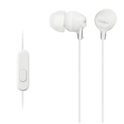 Sony MDR-EX15AP avec Microphone Blanc écouteurs intra-auriculaires blancs, embouts en silicone, télécommande micro intégrée, câble fin et discret