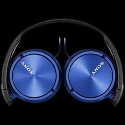 Auscultadores Sony MDR-ZX310 Azul dobráveis, conchas on-ear metálicas azuis com acabamento escovado, arco preto acolchoado e design compacto portátil