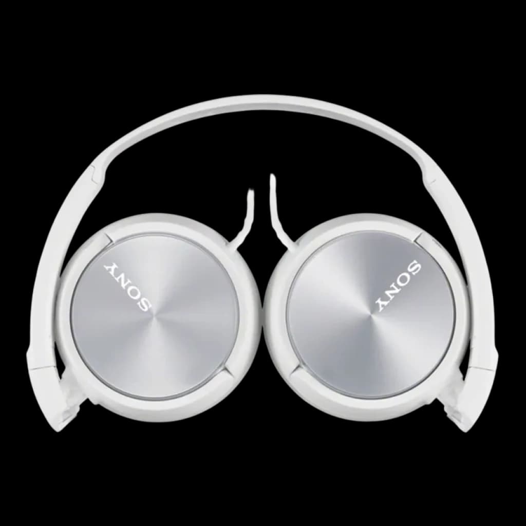Auriculares Sony MDR-ZX310 Blanco plegables, diseño on-ear con copas circulares plateadas, cableado, diadema ajustable y acabado minimalista portátil