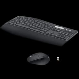 Teclado inalámbrico Logitech MK850 Performance español con reposamuñecas acolchado y teclas multimedia, incluye ratón negro 1000 DPI y receptor USB