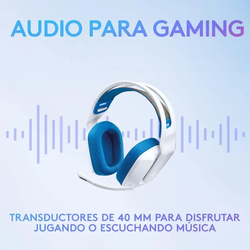 Logitech G G335 Wired Headset Casque Avec fil Arceau Jouer Blanc, blanc et bleu, micro rabattable, coussinets rembourrés, transducteurs 40 mm pour gaming