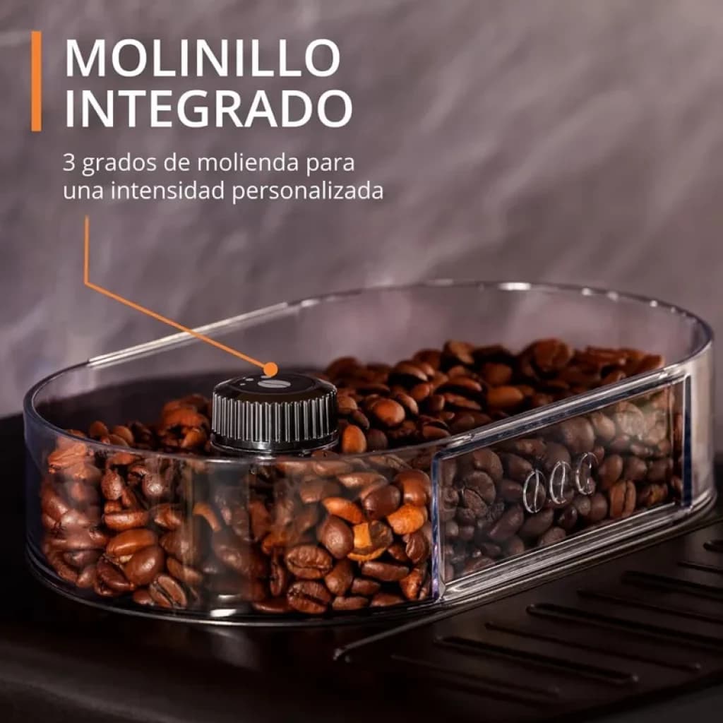 Krups EA8105 máquina de café expresso super automática 1,6 L com moedor integrado, 3 níveis de moagem e reservatório transparente de grãos