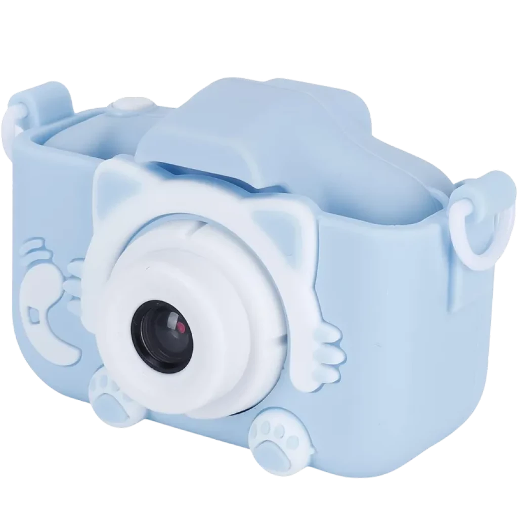 Cámara Digital Para Niños K1C Versión Mejorada 600mAh Funda Gato Azul - Ítem1