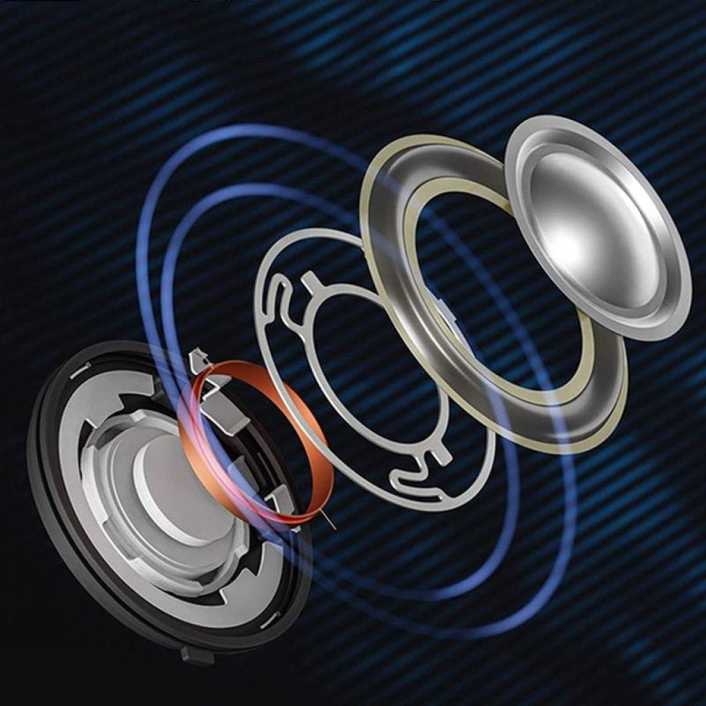 1MORE ComfoBuds Pro Branco sem selo: earbuds brancos com haste longa, detalhes em cinza e vermelho, estojo oval branco com logo 1MORE discreto - Item4