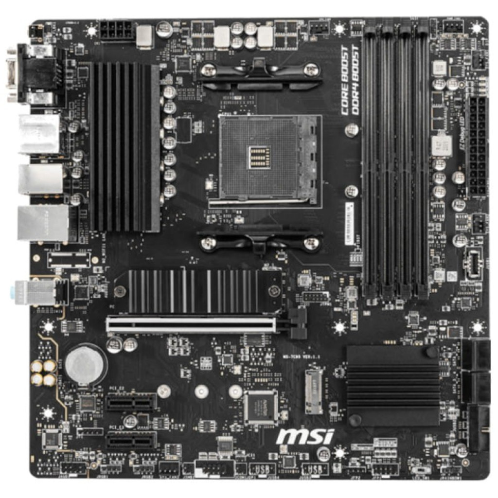 MSI B550M PRO-VDH micro ATX carte mère déscellée avec dissipateurs noirs, 4 slots DDR4, ports M.2, PCIe, USB et HDMI, design noir sobre et compact - Ítem4