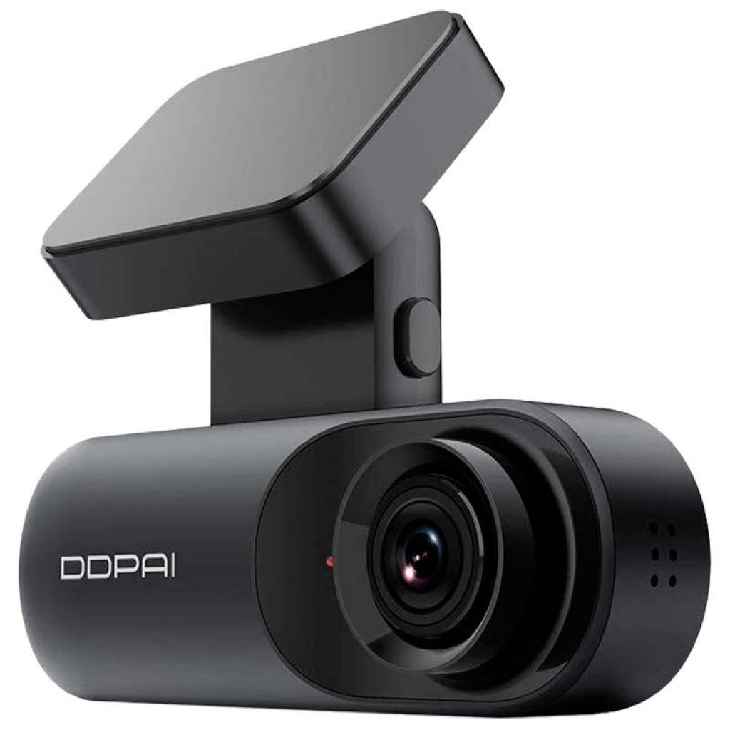 DDPAI N3 3K GPS Dash Cam compacta em preto, corpo cilíndrico com lente grande angular, LED indicador vermelho e suporte adesivo superior discreto para carro - Item2