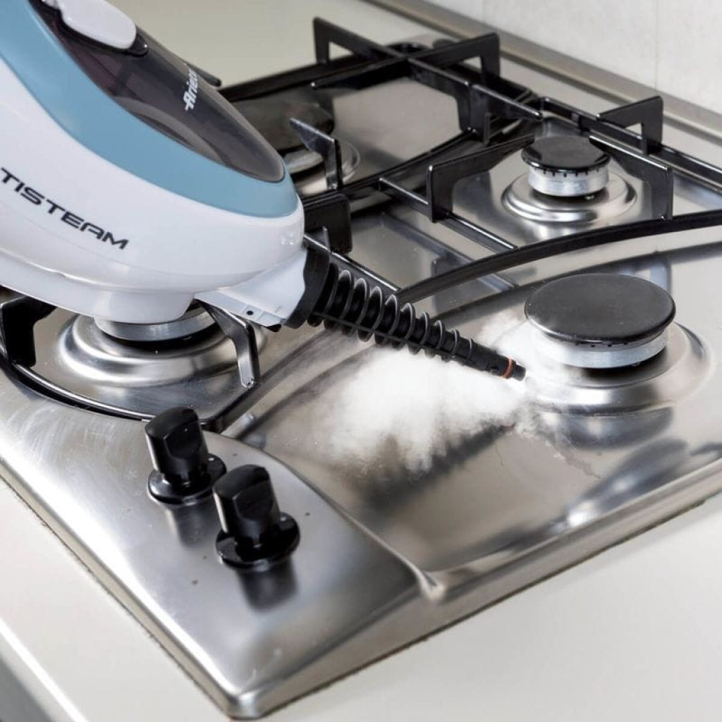 Ariete Steam Mop 4164 limpador a vapor 1500W branco e azul com cabo longo, reservatório visível e base triangular para cantos e pisos diversos - Item4