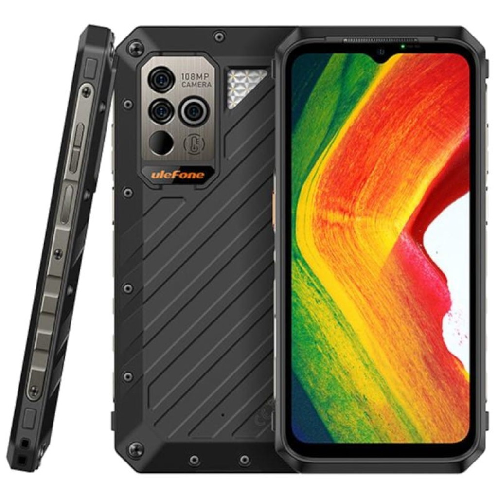 Ulefone Power Armor 18 noir robuste, écran large bord à bord, triple caméra 108 MP avec flash, coque antichoc texturée, 12 Go RAM et 256 Go stockage - Ítem4