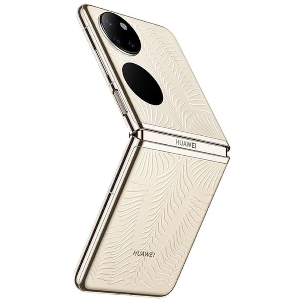 Huawei P50 Pocket 12GB 512GB or, smartphone pliable avec texture feuillage, double écran externe circulaire et module photo pro, état desprecintado