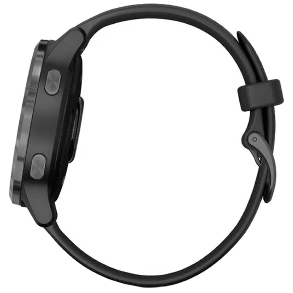 Relógio Garmin Vivoactive 4s 40 mm preto com pulseira preta, caixa arredondada, tela touch circular e botões laterais, design esportivo e elegante - Item2