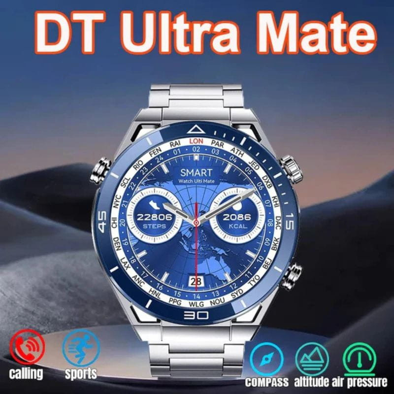 DT NO.1 Ultra Mate Preto com Bracelete Metálica Preta - Smartwatch - Item7