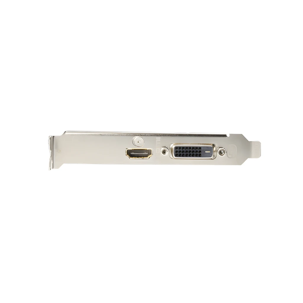Placa gráfica Gigabyte GeForce GT 1030 D4 Low Profile, 2GB GDDR4, PCB preto, dissipador com ventoinha única, bracket baixo perfil, caixa laranja ao fundo - Item4