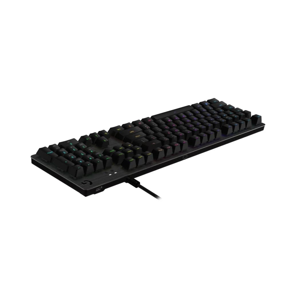 Clavier de jeu Logitech G G512 Carbon RGB USB Noir, châssis aluminium, touches mécaniques rétroéclairées RGB, câble tressé, port USB pass-through