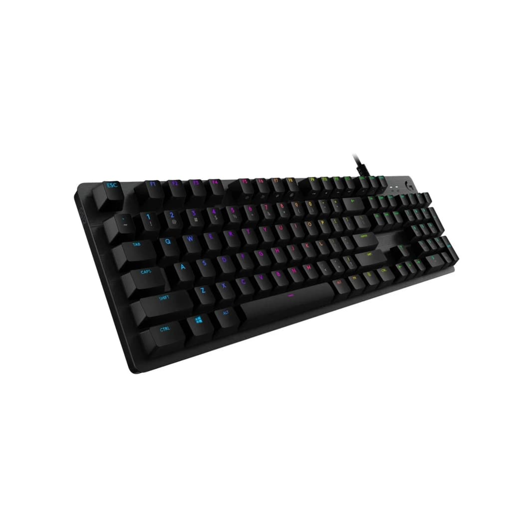 Clavier gaming Logitech G G512 Carbon RGB USB noir avec rétroéclairage multicolore par touche, châssis aluminium brossé et câble USB tressé