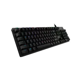 Clavier gaming Logitech G G512 Carbon RGB USB noir avec rétroéclairage multicolore par touche, châssis aluminium brossé et câble USB tressé