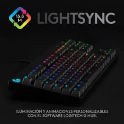 Teclado para jogos Logitech G Pro RGB USB Preto com iluminação RGB Lightsync 16,8M, layout compacto sem numérico e teclas altas retroiluminadas multicolor