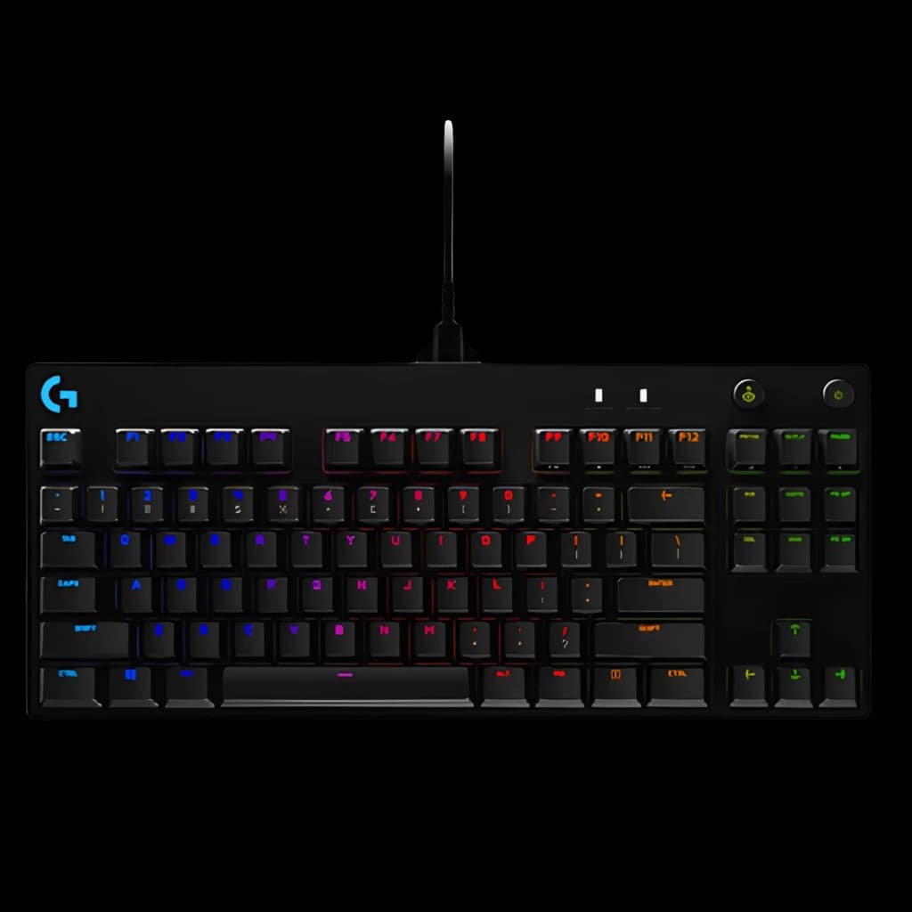 Teclado para jogos Logitech G Pro RGB USB Preto com iluminação RGB por tecla, layout compacto TKL, teclas mecânicas e cabo USB centralizado
