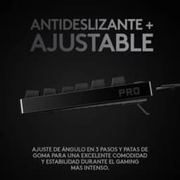Teclado para jogos Logitech G Pro RGB USB Preto com ajuste de ângulo em 3 níveis e pés de borracha antiderrapantes para estabilidade e conforto