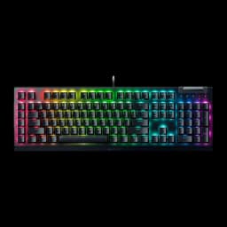 Teclado mecânico gamer com iluminação RGB por tecla, chassi preto, roda de volume, teclas dedicadas e cabo USB trançado de 2 m com switch Yellow