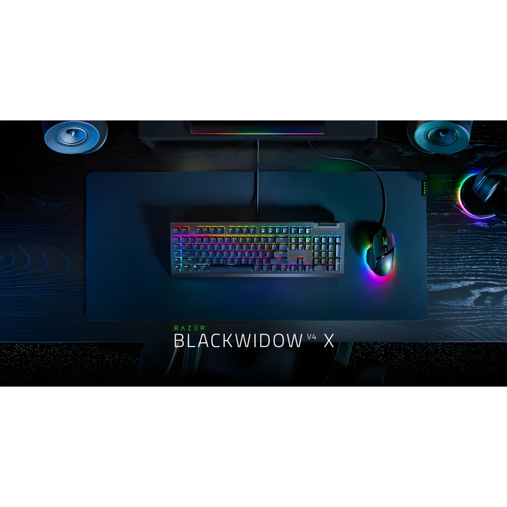 Teclado mecânico gamer com iluminação RGB por tecla, chassi preto, roda de volume, teclas dedicadas e cabo USB trançado de 2 m com switch Yellow - Item4