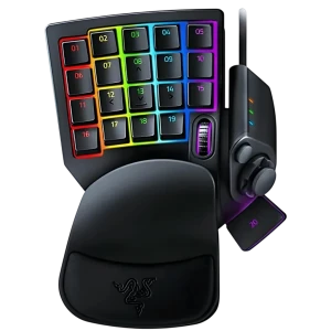 Teclado para jogos Razer Tartarus Pro RGB USB Preto com 20 teclas iluminadas, roda de rolagem, joystick lateral e apoio ergonômico para pulso