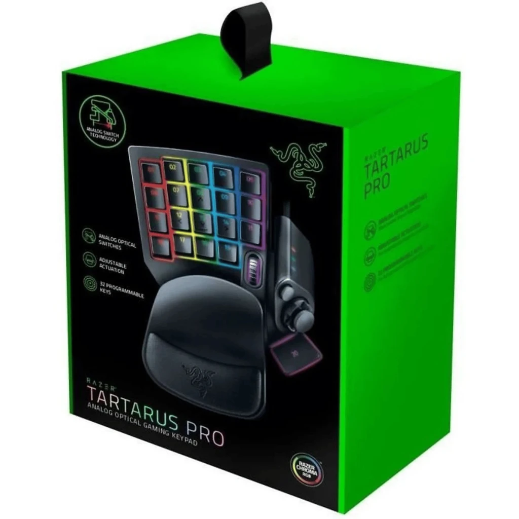 Teclado para jogos Razer Tartarus Pro RGB USB Preto com 20 teclas iluminadas, roda de rolagem, joystick lateral e apoio ergonômico para pulso - Item1