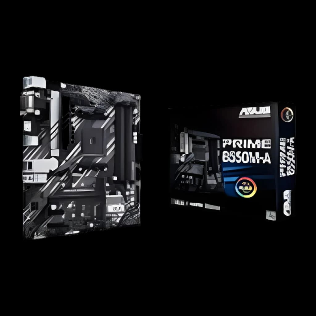 Placa base ASUS PRIME B550M-A WIFI II mATX negra con detalles en gris, ranuras DDR4, disipadores plateados, puertos M.2 y conectividad WiFi 6 con caja adjunta