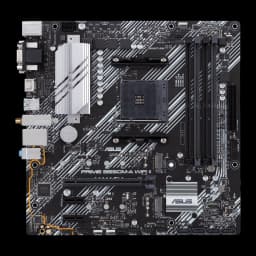 Placa base micro ATX negra con ranuras DDR4, gran disipador plateado, puertos HDMI y USB, PCIe x16 reforzado y múltiples conectores SATA y M.2