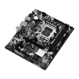 Carte mère Micro ATX noire avec socket LGA 1700, deux slots DDR4, ports M.2 et dissipateurs argentés, PCB motif lignes blanches, connectique arrière