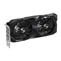 Carte graphique ASRock Challenger Radeon RX 7600 8 Go GDDR6 avec double ventilateur noir, carénage anguleux, backplate métallique et design compact performant