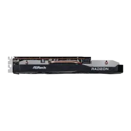 Carte graphique ASRock Challenger Radeon RX 7600 8 Go GDDR6, profil fin, carénage noir, caloducs cuivre apparents, connecteur d’alimentation 8 broches