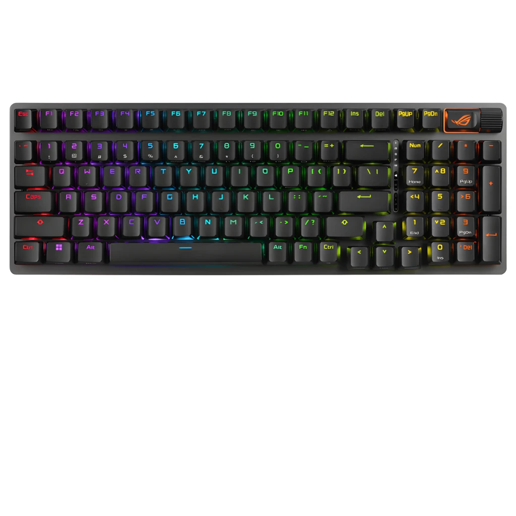 Teclado gaming inalámbrico compacto 96% con iluminación RGB por tecla, teclas PBT blancas estilo Snow, rueda multimedia y reposamuñecas desmontable - Ítem2