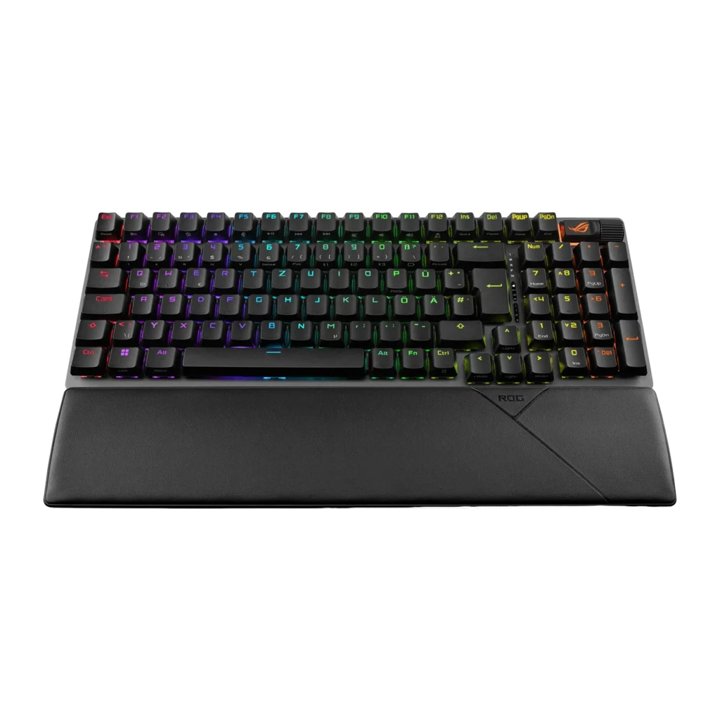 Teclado gaming inalámbrico compacto 96% con iluminación RGB por tecla, teclas PBT blancas estilo Snow, rueda multimedia y reposamuñecas desmontable - Ítem3