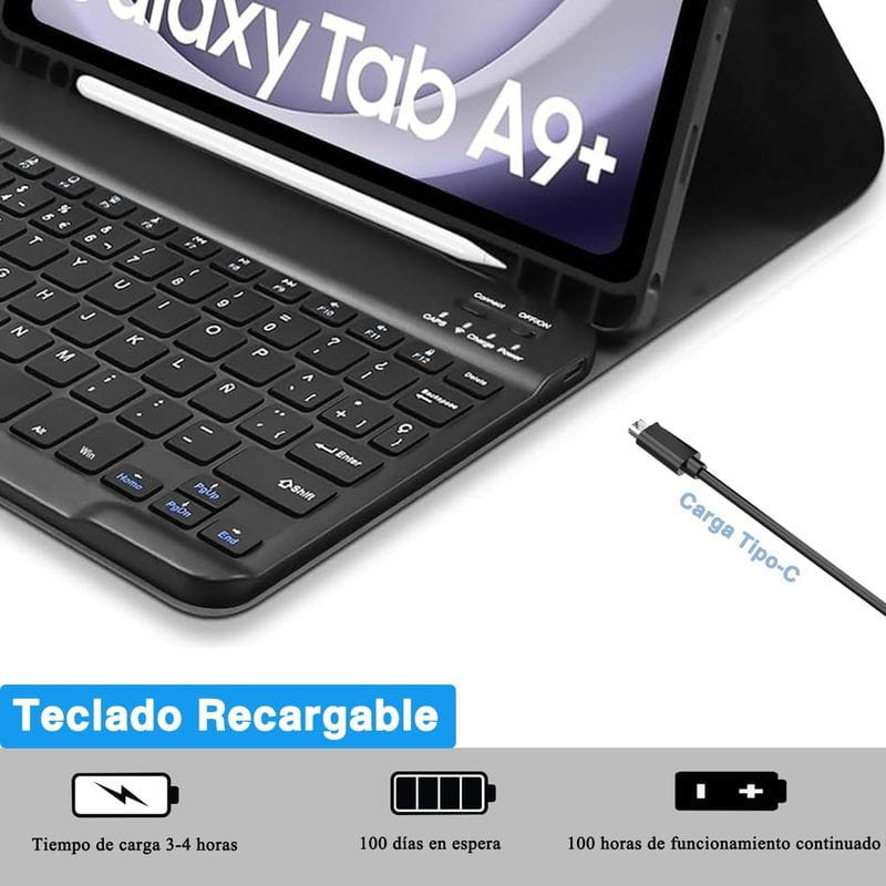 Funda con Teclado para Samsung Galaxy Tab A9+ (Español) - Ítem3