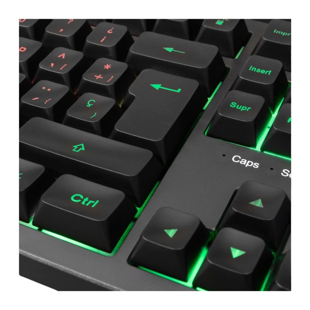 Teclado TKL Mars Gaming MK023 com iluminação FRGB, teclas elevadas e layout compacto; switches H-Mech Red e setas destacadas com RGB vibrante - Item2