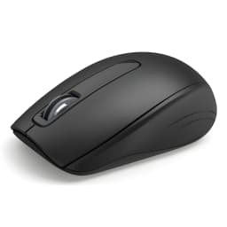 Rato sem fios Hama Cortino preto, design ergonómico simétrico, scroll central e laterais suaves. Acabamento fosco e formato compacto para uso diário.