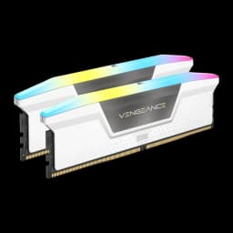 Módulo de memoria Corsair Vengeance RGB CMH32GX5M2E6000C36W blanco, DDR5, difusor de luz ARGB superior multicolor, disipador blanco con detalle gris y