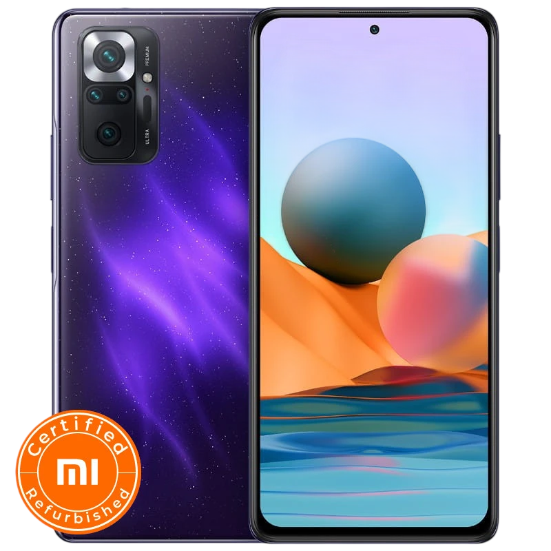 Xiaomi Redmi Note 10 Pro púrpura reacondicionado oficial con pantalla perforada, módulo de cuatro cámaras traseras y acabado degradado brillante - Ítem