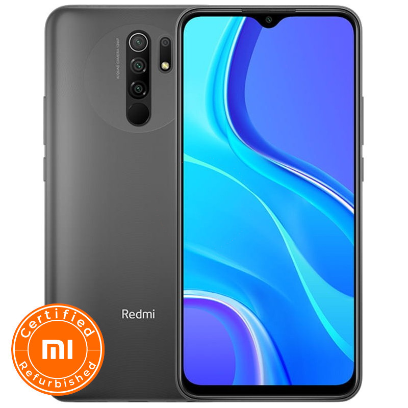 Xiaomi Redmi 9 4GB/64GB Gris reacondicionado oficial, pantalla grande con notch en gota, cuatro cámaras traseras verticales y lector de huellas trasero - Ítem